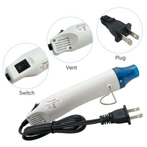 مسدس حراري صغير، أداة مسدس هواء ساخن محمولة للحرف اليدوية، مسدس انكماش حراري لراتنجات الإيبوكسي، والنقش، وتقليص التغليف، وإزالة الطلاء الجاف (أسود) in Kuwait