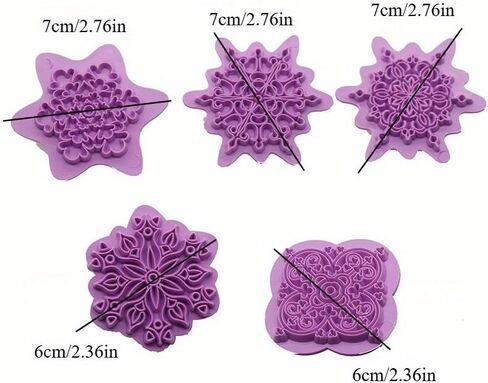 5pcs/Set Mandala Lace Pattern Emboss Stamp Polymer Clay Earring Texture Soap Pottery Ceramic Impression Dotting Tools Art Hobby in Saudi Arabia