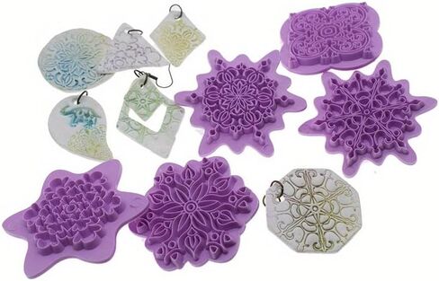 5pcs/Set Mandala Lace Pattern Emboss Stamp Polymer Clay Earring Texture Soap Pottery Ceramic Impression Dotting Tools Art Hobby in Saudi Arabia