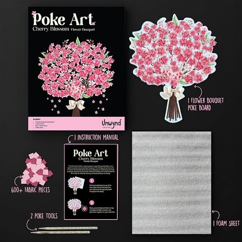 باقة زهور Unwynd Poke Art، فنون وحرف يدوية خالية من الفوضى للبالغين، مجموعات حرفية للمراهقين، زهور عيد الأم، هدايا للأم والنساء والرجال (مشاعر إيجابية) in Kuwait