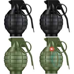 20 قطعة من القنابل اليدوية البلاستيكية مع مؤثرات صوتية واقعية وضوء وامض لعبة قنابل يدوية وهمية ألعاب عسكرية للأطفال التظاهر بدور الجيش، أسود in Kuwait