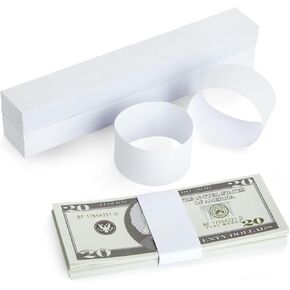 Juvale 900-Pack Money Bands for Cash, Blank Self-Adhesive Currency Straps, Bill Wrappers (White, 7.8x1.2 In) in Kuwait