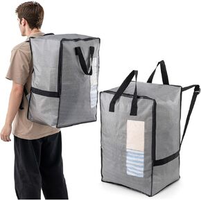 TAILI 2 Pack Gray Moving Bags w/Adjustable Backpack Straps, Moving Supplies, Moving Boxes Alternative, Heavy Duty Storage Totes for College Packing, Camping Backpack for Travel, Dorm, Laundry in Kuwait