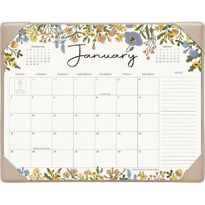 Desk Calendar 2026 with Desktop Mat, Cabbrix Large Desk Pad Calendar 15 x 12 Inch Runs From January 2026 to June 2027, Floral Design Calendar 2026 for Home School and Office (Apricot) in Kuwait