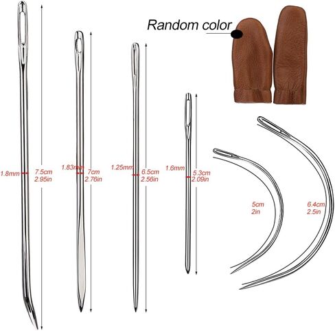 9 Pcs Heavy Duty Hand Sewing Needles Kit,Leather Sewing Needles with 5 Leather Hand Sewing Needle and 4 Curved Needle for Home Upholstery,Leather Needles for Hand Sewing,Carpet Canvas Repair… in Saudi Arabia