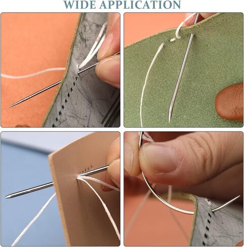 9 Pcs Heavy Duty Hand Sewing Needles Kit,Leather Sewing Needles with 5 Leather Hand Sewing Needle and 4 Curved Needle for Home Upholstery,Leather Needles for Hand Sewing,Carpet Canvas Repair… in Saudi Arabia