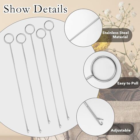 Haikole 10.4 Inch Loop Turner Tool for Silicone Beads 5PCS Loop Turners Sewing Tool,Sewing Loop Turner Hook for Fabric Belts Strips Tube Straps DIY Accessories (Silver 5pcs) in Saudi Arabia
