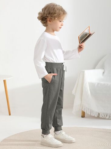 Resinta 3 Pack Toddler Boys Sweatpants Kids Active Jogger Pants Boys Disual Athletic Pantic On Pants مع جيوب الرباط in Saudi Arabia