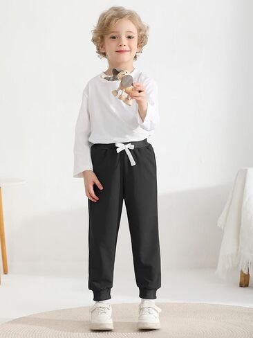 Resinta 3 Pack Toddler Boys Sweatpants Kids Active Jogger Pants Boys Disual Athletic Pantic On Pants مع جيوب الرباط in Saudi Arabia