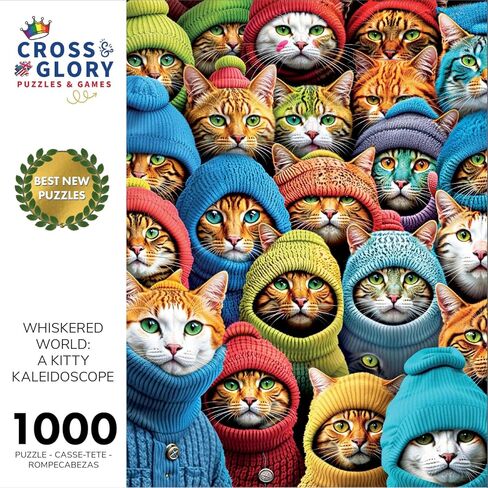 The Fab Four Giraffes 1000 Piece Jigsaw Puzzle by Cross & Glory - Eco-Friendly, Unique Artwork Jigsaw Puzzles for Adults - Fun, Challenging Brain Teaser in Kuwait