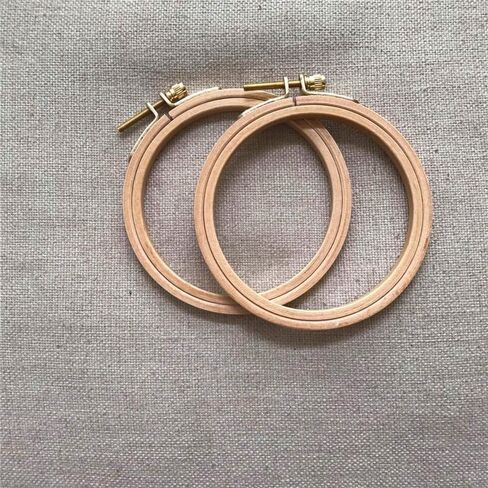 Beech Wood Embroidery Hoops 5 Inch (5-Pack) - Natural Wooden Round Hoop Frame for Cross Stitch, Hand Embroidery Ring, Needlework & DIY Wall Art Craft Supplies for Beginners in Saudi Arabia
