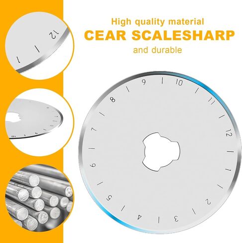 10 PCS 45mm Rotary Cutter Replacement Blades SXUSOTG Ultra-Sharp and Durable Steel Blades with Clear Scale Rotary Cutter Blades for Quilting Sewing Crafting and Fabric Leather Cutting (45mm-Silver) in Saudi Arabia