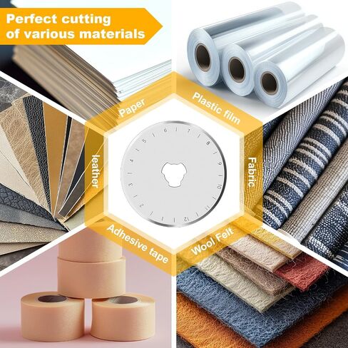 10 PCS 45mm Rotary Cutter Replacement Blades SXUSOTG Ultra-Sharp and Durable Steel Blades with Clear Scale Rotary Cutter Blades for Quilting Sewing Crafting and Fabric Leather Cutting (45mm-Silver) in Saudi Arabia