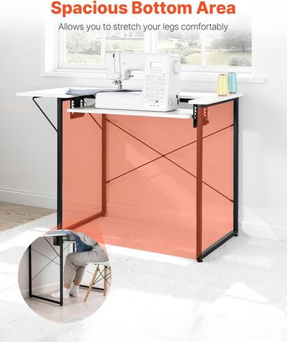 VEVOR Sewing Table, Multipurpose Sewing Machine Table with Drawers, Foldable Side Shelf, Adjustable Shelf, Steel Legs, Computer Desk for Home, Fashion Studio, Art Studio, Educational Institution in Saudi Arabia