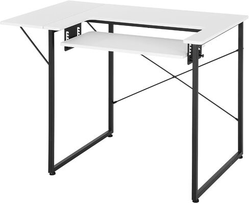 VEVOR Sewing Table, Multipurpose Sewing Machine Table with Drawers, Foldable Side Shelf, Adjustable Shelf, Steel Legs, Computer Desk for Home, Fashion Studio, Art Studio, Educational Institution in Saudi Arabia