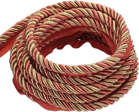 MECCANIXITY Twisted Lip Cord Trim 0.39 Inches 13.5 Yard Polyester Twisted Cords for Sewing Decorative Trimming DIY Crafts Edge Piping Upholstery Curtain Tieback (Coffee) in Saudi Arabia