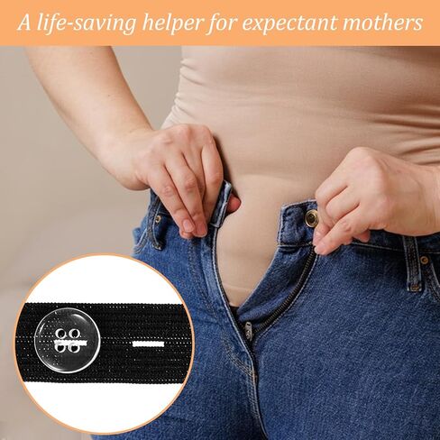 10 مجموعات من أدوات شد خصر البنطلون من Teaaha، مشبك شد أزرار الجينز المرنة للجينز الفضفاض، مشابك حزام الخصر القابلة للتعديل والقابلة لإعادة الاستخدام للنساء والرجال (أسود) in Kuwait