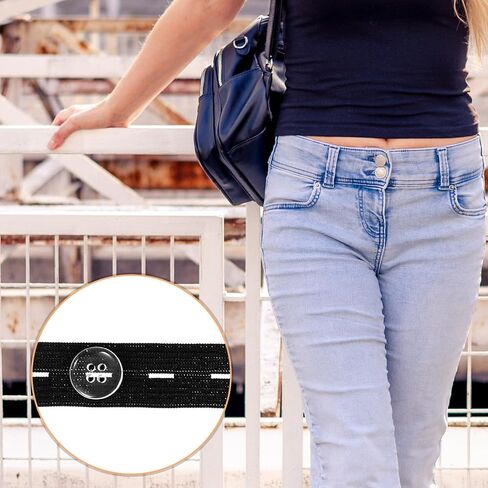 10 مجموعات من أدوات شد خصر البنطلون من Teaaha، مشبك شد أزرار الجينز المرنة للجينز الفضفاض، مشابك حزام الخصر القابلة للتعديل والقابلة لإعادة الاستخدام للنساء والرجال (أسود) in Kuwait