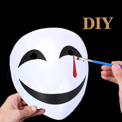 4 قطع من البلاستيك الفارغ قناع تنكر قابل للطلاء قناع أبيض DIY للهالوين، والحفلات التنكرية، والمشروعات الفنية in Kuwait