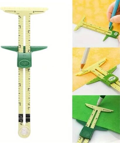 Durable 5-in-1 Precision Sliding Gauge Ruler Multi Functional Measuring Accessory for Sewing, Tailoring, Quilting, Patchwork and Crafts in Saudi Arabia