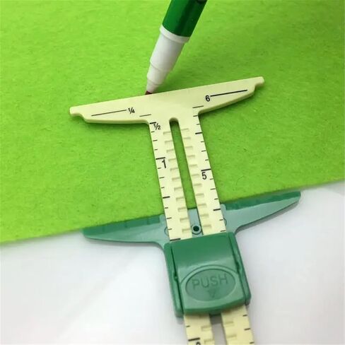 Durable 5-in-1 Precision Sliding Gauge Ruler Multi Functional Measuring Accessory for Sewing, Tailoring, Quilting, Patchwork and Crafts in Saudi Arabia