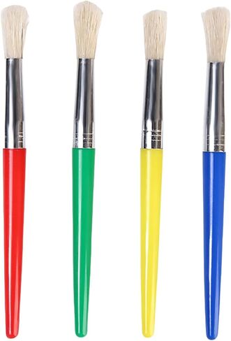 4 Pack Nylon Bristle Brushes- Washable Art Brushes for Acrylic, Watercolor, Gouache, Crafts & School Projects Round Head in Saudi Arabia