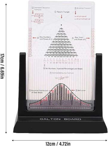 WALFRONT Desk Galton Board Physics Lab Teaching Tool Hands On Math Teaching Aid with 2800 Steel Beads Probability Demonstration Model with Bell Curve for Physics Education in Saudi Arabia