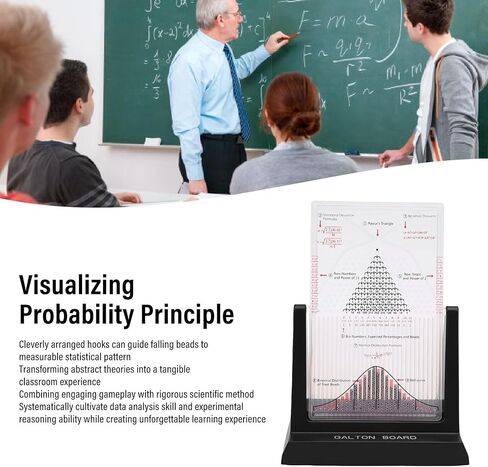 WALFRONT Desk Galton Board Physics Lab Teaching Tool Hands On Math Teaching Aid with 2800 Steel Beads Probability Demonstration Model with Bell Curve for Physics Education in Saudi Arabia