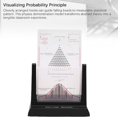 WALFRONT Desk Galton Board Physics Lab Teaching Tool Hands On Math Teaching Aid with 2800 Steel Beads Probability Demonstration Model with Bell Curve for Physics Education in Saudi Arabia