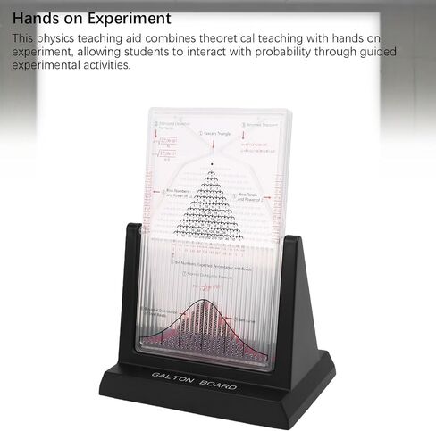 WALFRONT Desk Galton Board Physics Lab Teaching Tool Hands On Math Teaching Aid with 2800 Steel Beads Probability Demonstration Model with Bell Curve for Physics Education in Saudi Arabia