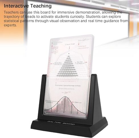 WALFRONT Desk Galton Board Physics Lab Teaching Tool Hands On Math Teaching Aid with 2800 Steel Beads Probability Demonstration Model with Bell Curve for Physics Education in Saudi Arabia