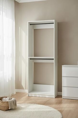 Prosper 32" White Wood Walk-in Closet with Two Rods in Saudi Arabia