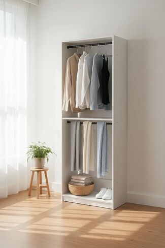 Prosper 32" White Wood Walk-in Closet with Two Rods in Saudi Arabia