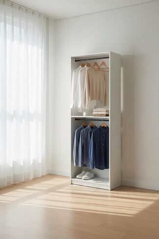 Prosper 32" White Wood Walk-in Closet with Two Rods in Saudi Arabia