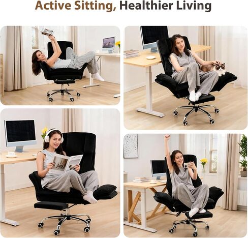 Big and Tall Office Chair, Flip Armrests for Pets & Cross Legged Sitting, Executive Ergonomic Computer Gaming Chair with Foot Rest, Teddy Fleece Wide Seat Reclining Desk Chair in Kuwait