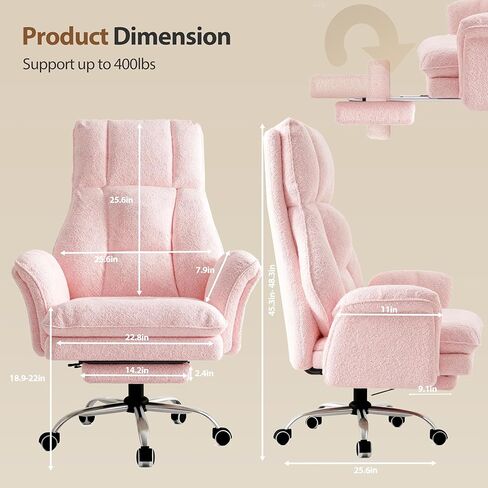 كرسي مكتب كبير وطويل، مساند للذراعين قابلة للطي للحيوانات الأليفة والجلوس بأرجل متقاطعة، كرسي ألعاب كمبيوتر تنفيذي مريح مع مسند للقدمين، كرسي مكتب قابل للاستلقاء بمقعد واسع من الصوف in Kuwait