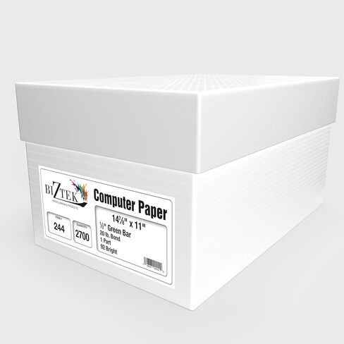 ورق كمبيوتر مستمر بدون كربونات 9.5 × 11، فارغ يسار ويمين مثقوب، 15 رطل، جزأين أبيض/كناري (1700 ورقة) - صنع في الولايات المتحدة الأمريكية 91192 in Kuwait