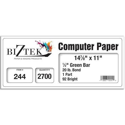 ورق كمبيوتر مستمر بدون كربونات 9.5 × 11، فارغ يسار ويمين مثقوب، 15 رطل، جزأين أبيض/كناري (1700 ورقة) - صنع في الولايات المتحدة الأمريكية 91192 in Kuwait