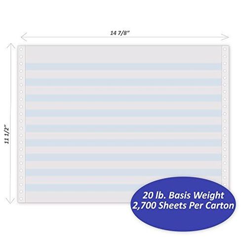ورق كمبيوتر مستمر بدون كربونات 9.5 × 11، فارغ يسار ويمين مثقوب، 15 رطل، جزأين أبيض/كناري (1700 ورقة) - صنع في الولايات المتحدة الأمريكية 91192 in Kuwait