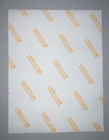 Laser Waterslide Decal Paper CLEAR 5 Sheets Package 11 x 17 in Saudi Arabia