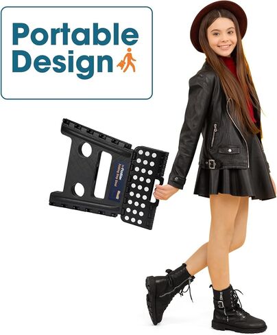 مقعد Flottian مقاس 13 بوصة قابل للطي للبالغين والأطفال يحمل ما يصل إلى 300 رطل، ومقاعد قابلة للطي غير قابلة للانزلاق مع مقبض، مقعد بلاستيكي مدمج قابل للطي للحمام وغرفة النوم والمطبخ باللون الرمادي، قطعة واحدة in Kuwait