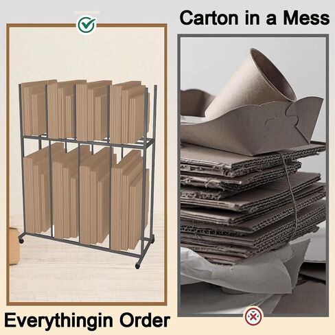 2 3 Layer Large Carton Storage Rack, Mobile Carton Cart for Organizing Shipping Boxes/Mailing Packing/Cardboard Box/Corrugated Carton, Space Save(2 Tier) in Saudi Arabia