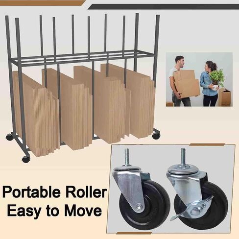 2 3 Layer Large Carton Storage Rack, Mobile Carton Cart for Organizing Shipping Boxes/Mailing Packing/Cardboard Box/Corrugated Carton, Space Save(2 Tier) in Saudi Arabia