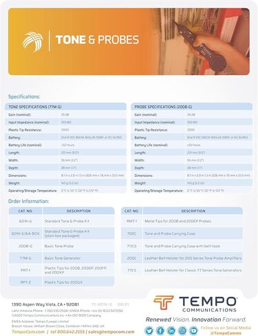 TEMPO 601K-G Premium Tone Generator and Probe Kit | Professional Wire and Cable Tracer Kit (2023 Model) in Saudi Arabia
