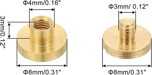 براغي باتيكل شيكاغو، 20 مجموعة M4x3mm تلميع النحاس شيكاغو برغي ربط المسامير اللولبية لحزام الجلد ألبومات صور القصاصات، ذهبي in Kuwait
