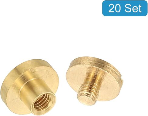 براغي باتيكل شيكاغو، 20 مجموعة M4x3mm تلميع النحاس شيكاغو برغي ربط المسامير اللولبية لحزام الجلد ألبومات صور القصاصات، ذهبي in Kuwait