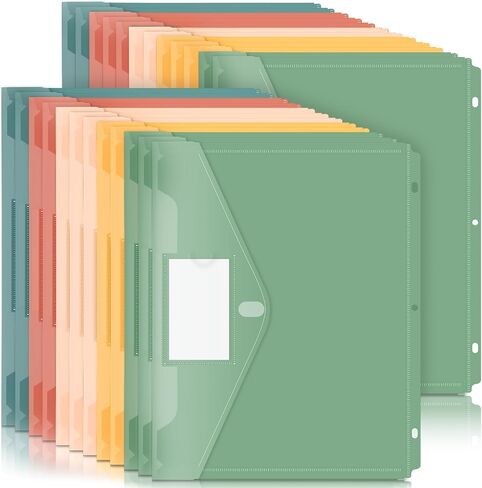 جيب Forvencer Binder، 10 عبوات من المجلدات البلاستيكية ثقيلة الوزن للغاية مع إغلاق محكم، تحميل جانبي لمجلدات Binder، 3 جيب للحلقات، فواصل بيندر مع جيوب، حجم الحروف، سلسلة باستيل in Kuwait