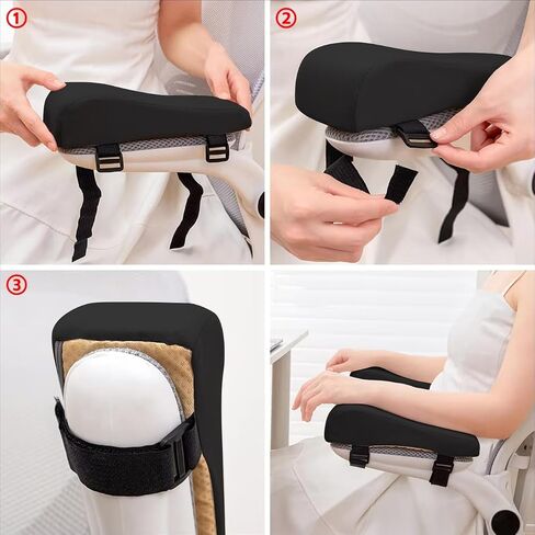 Office Chair Arm Pads, High-Density Memory Foam Comfortable Armrest, Non-Slip Silicone Base, 2-Pack in Saudi Arabia