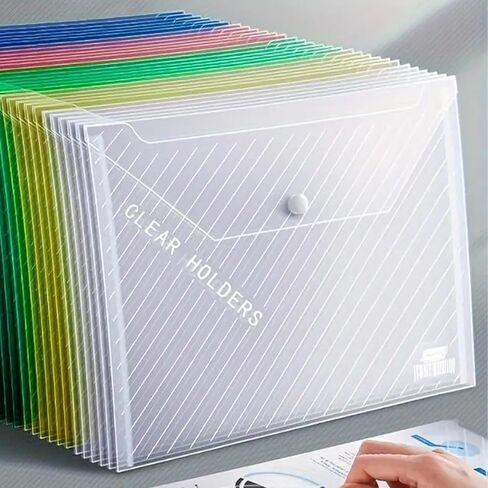Plastic Envelopes File Folders, Clear Folder for Document US Letter A4 Size Poly Envelopes with Label Pockets for School Home Work Office 10PCS in Saudi Arabia
