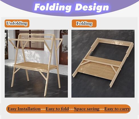 عربة بيع تجارية بعجلات ومظلة، عربة عرض طعام قابلة للطي للمناسبات/سوق المزارعين/الشارع/الشاطئ، كشك خشبي للبيع بالتجزئة عالي التحمل (أحمر، مقاس L 59 بوصة) in Kuwait